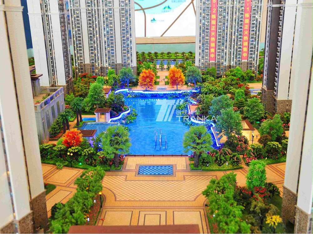 高明恒大濱江左岸建筑沙盤(pán)模型案例